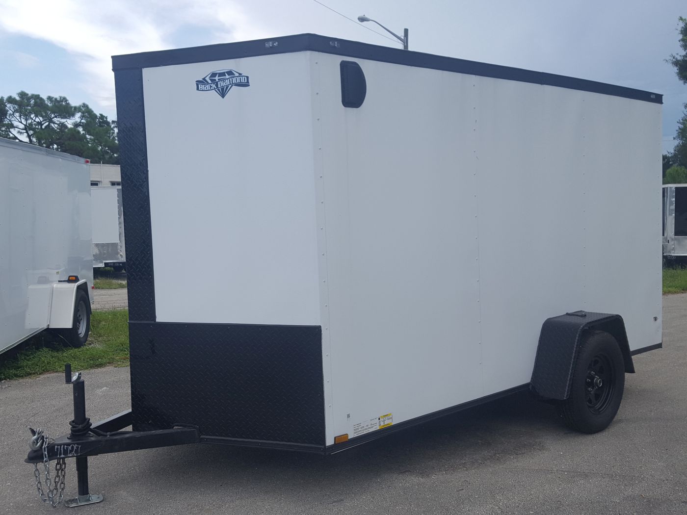 Diamond Cargo 6x12 SA Trailer - Embossed White, Ramp, Side Door, Extra Height, Blackout - Image 2