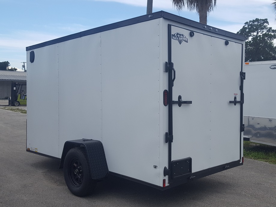 Diamond Cargo 6x12 SA Trailer - Embossed White, Ramp, Side Door, Extra Height, Blackout - Image 5