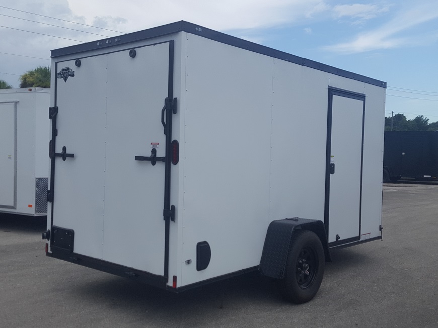 Diamond Cargo 6x12 SA Trailer - Embossed White, Ramp, Side Door, Extra Height, Blackout - Image 9