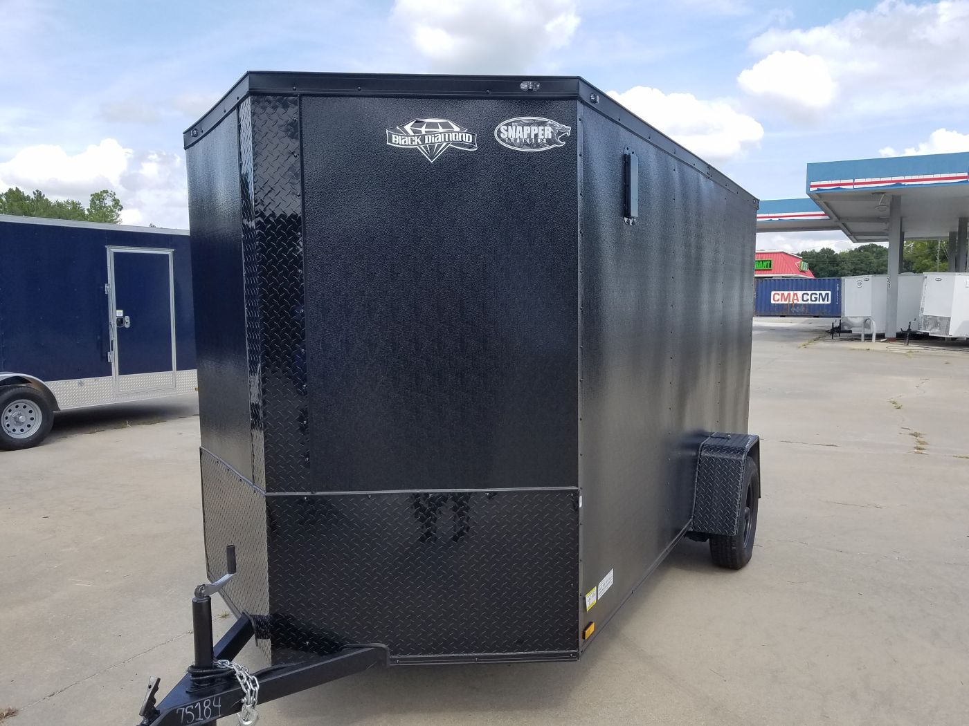 Diamond Cargo 6x12 SA Trailer - Embossed Black, Ramp, Side Door, Extra Height, Blackout - Image 3