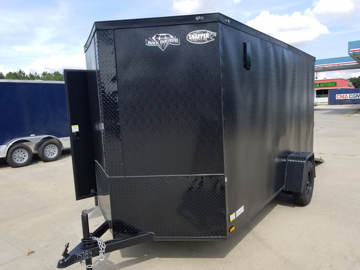 Diamond Cargo 6x12 SA Trailer - Embossed Black, Ramp, Side Door, Extra Height, Blackout - Image 2