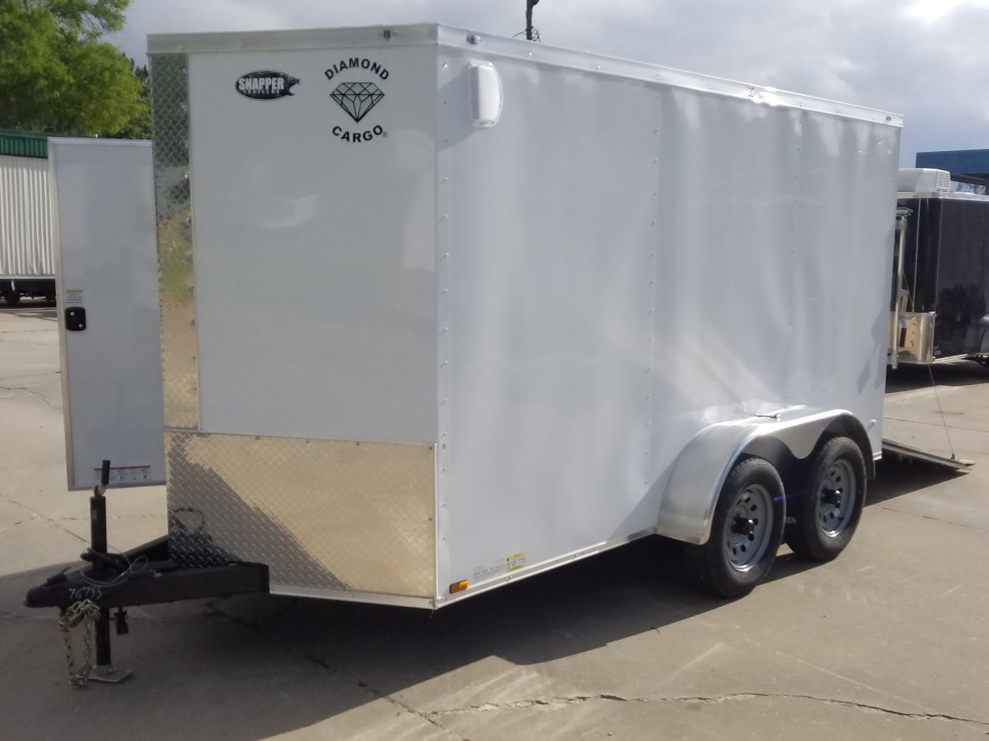 Diamond Cargo 6x12 TA Trailer - White, Ramp, Side Door, Extra Height - Image 2