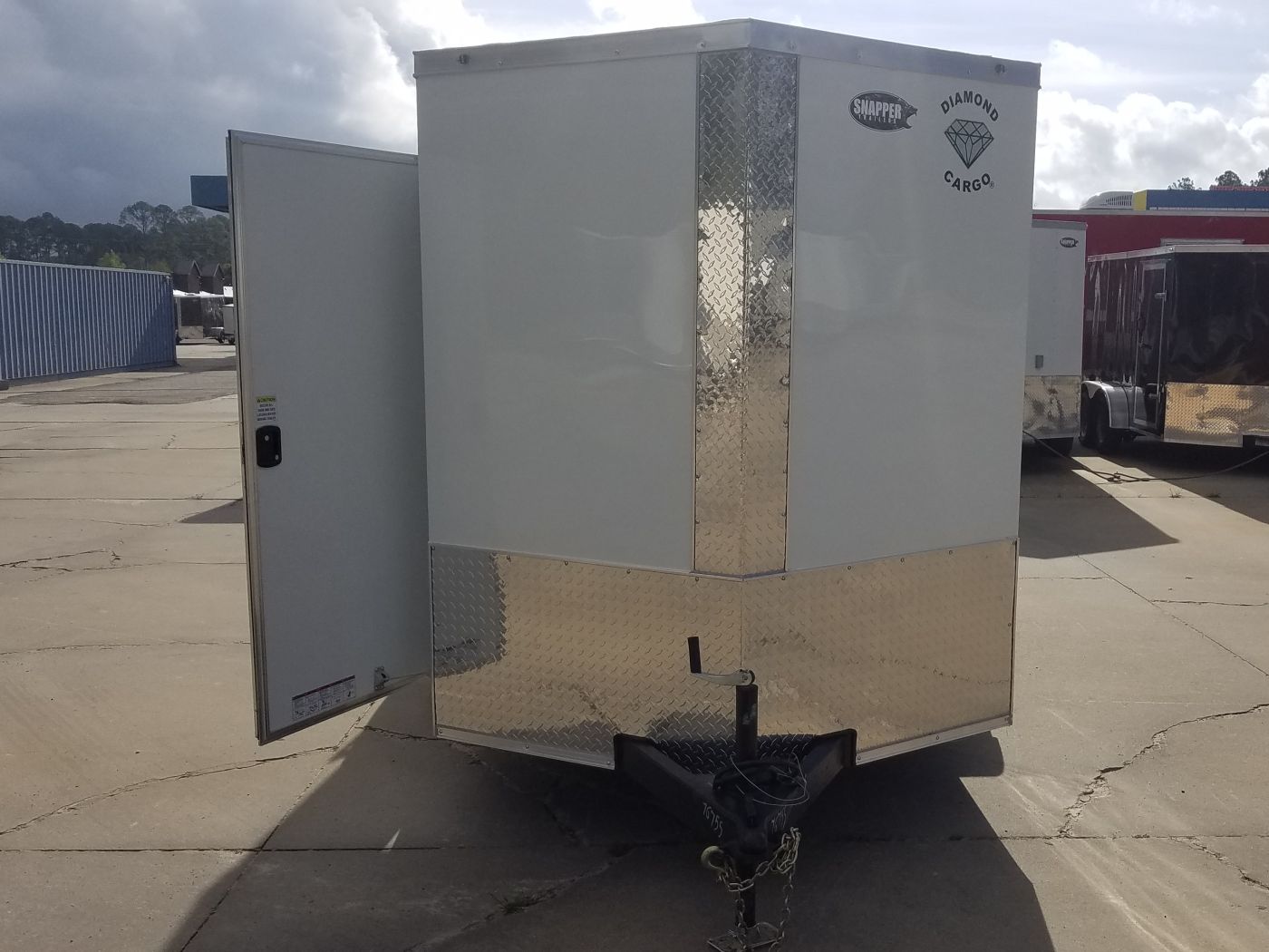 Diamond Cargo 6x12 TA Trailer - White, Ramp, Side Door, Extra Height - Image 15