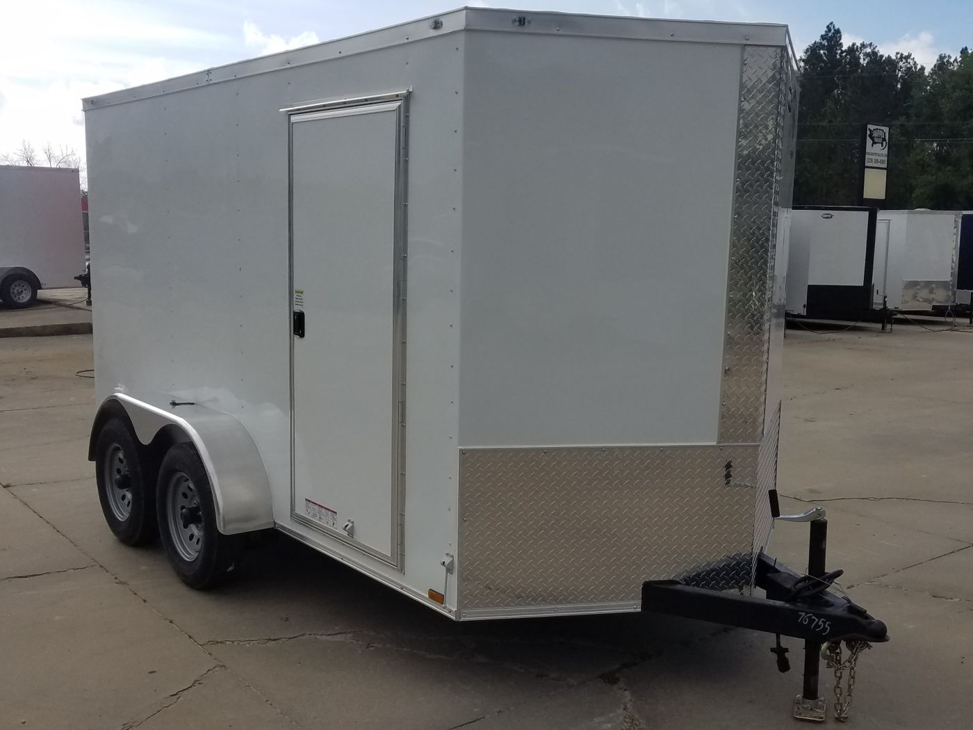 Diamond Cargo 6x12 TA Trailer - White, Ramp, Side Door, Extra Height - Image 16