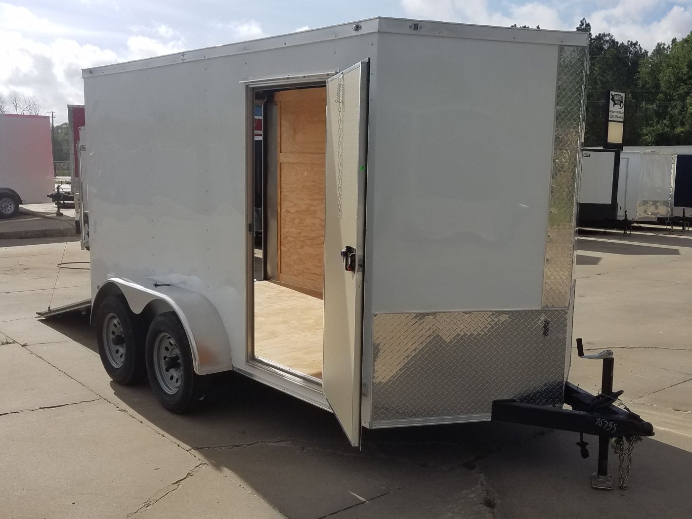 Diamond Cargo 6x12 TA Trailer - White, Ramp, Side Door, Extra Height - Image 14