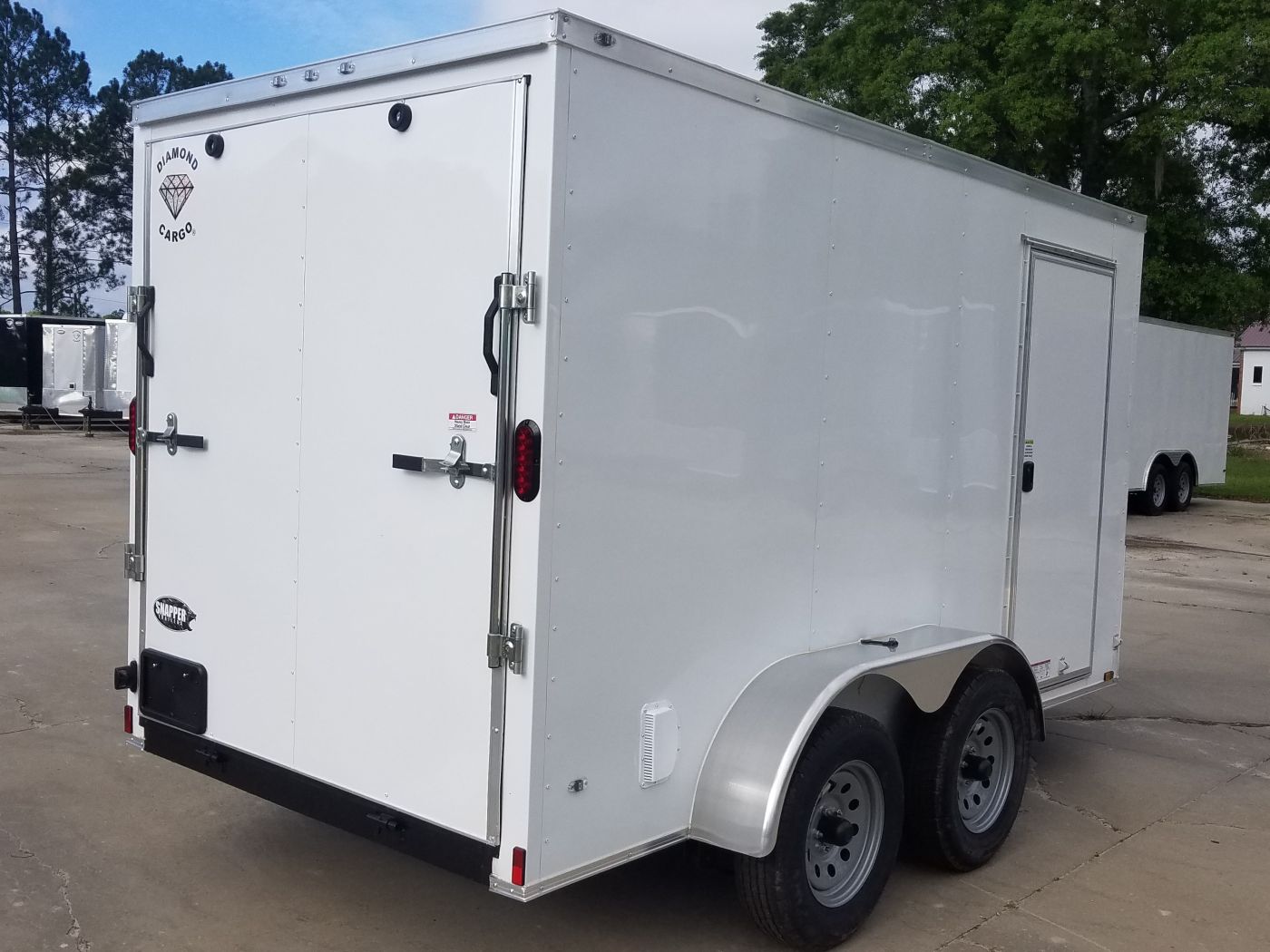 Diamond Cargo 6x12 TA Trailer - White, Ramp, Side Door, Extra Height - Image 11