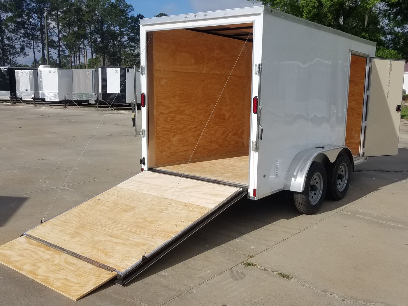 Diamond Cargo 6x12 TA Trailer - White, Ramp, Side Door, Extra Height - Image 10