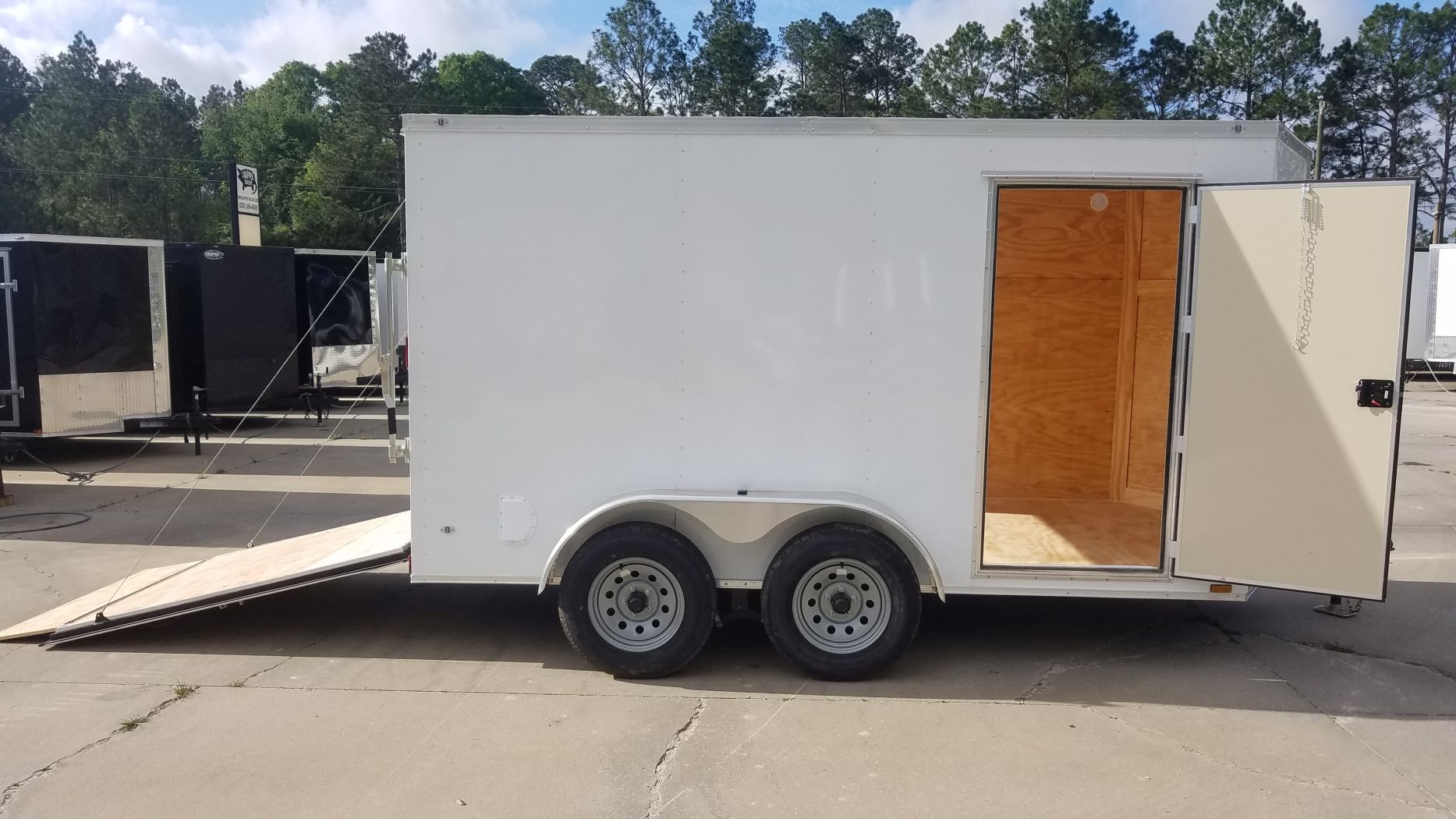 Diamond Cargo 6x12 TA Trailer - White, Ramp, Side Door, Extra Height - Image 12