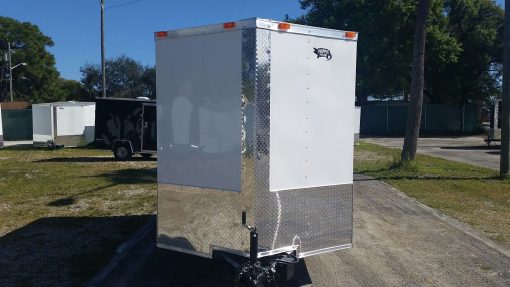 6x10 SA Trailer - White, Ramp, Side Door, Extra Height