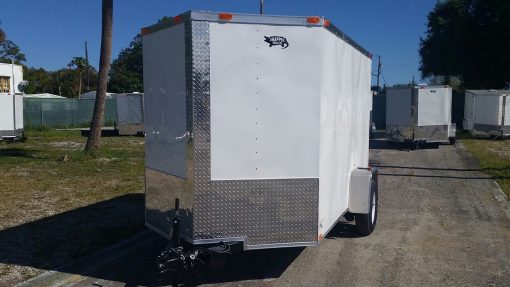 6x10 SA Trailer - White, Ramp, Side Door, Extra Height