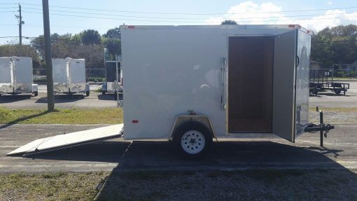 6x10 SA Trailer - White, Ramp, Side Door, Extra Height