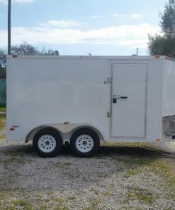 6x12 TA Trailer - White, Ramp, Side Door, Extra Height