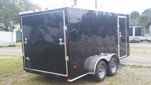 7x14 TA Trailer - Black, Ramp, Side Door, Extra Height