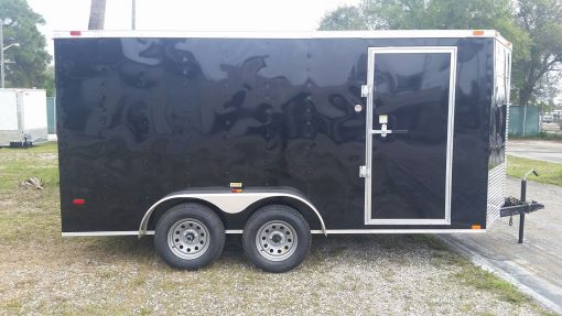 7x14 TA Trailer - Black, Ramp, Side Door, Extra Height