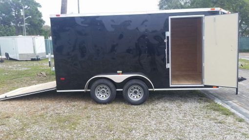 7x14 TA Trailer - Black, Ramp, Side Door, Extra Height