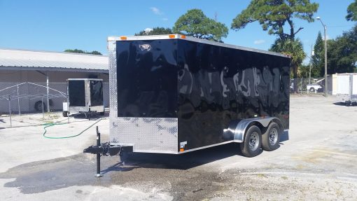 7x14 TA Trailer - Black, Ramp, Side Door, Extra Height