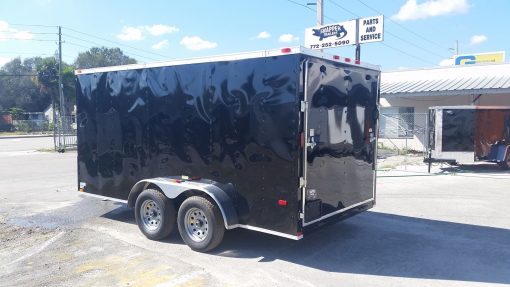 7x14 TA Trailer - Black, Ramp, Side Door, Extra Height