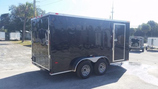 7x14 TA Trailer - Black, Ramp, Side Door, Extra Height