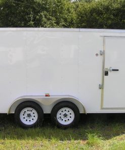 7x14 TA Trailer - White, Double Doors, Side Door, Extra Height