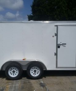 7x14 TA Trailer - White, Ramp, Side Door, Extra Height