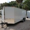 7x16 TA Trailer - White, Double Doors, Side Door, Extra Height