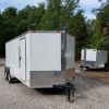 7x16 TA Trailer - White, Double Doors, Side Door, Extra Height