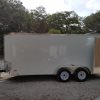 7x16 TA Trailer - White, Double Doors, Side Door, Extra Height