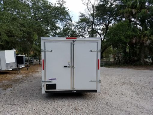 7x16 TA Trailer - White, Double Doors, Side Door, Extra Height