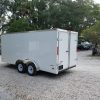 7x16 TA Trailer - White, Double Doors, Side Door, Extra Height