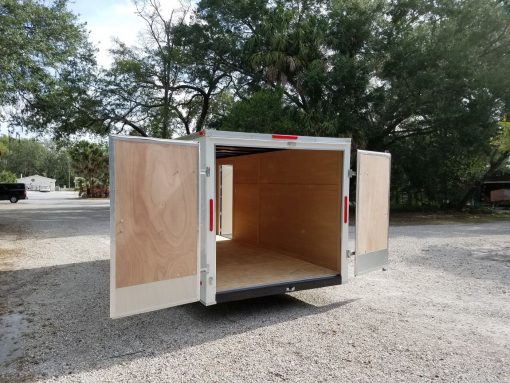 7x16 TA Trailer - White, Double Doors, Side Door, Extra Height