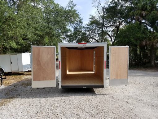 7x16 TA Trailer - White, Double Doors, Side Door, Extra Height