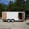 7x16 TA Trailer - White, Double Doors, Side Door, Extra Height