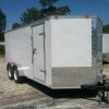 7x16 TA Trailer - White, Ramp, Side Door, Extra Height