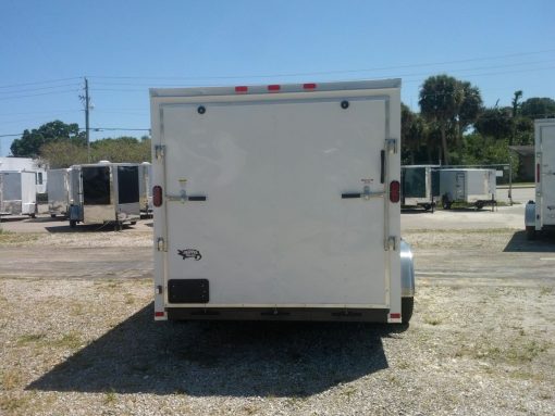 7x16 TA Trailer - White, Ramp, Side Door, Extra Height