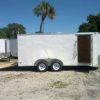 7x16 TA Trailer - White, Ramp, Side Door, Extra Height