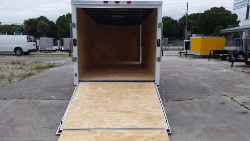 7x18 TA Trailer - White, Ramp, Side Door, Extra Height