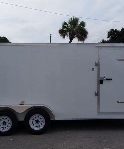 7x18 TA Trailer - White, Ramp, Side Door, Extra Height