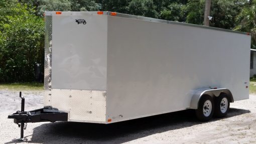 7x20 TA Trailer - White, Ramp, Side Door, Extra Height