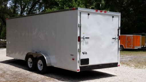 7x20 TA Trailer - White, Ramp, Side Door, Extra Height