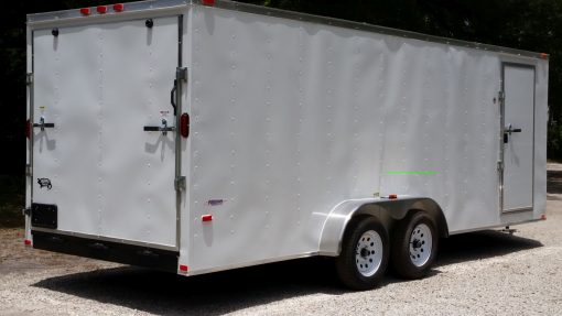 7x20 TA Trailer - White, Ramp, Side Door, Extra Height