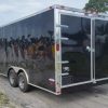 8.5x20 TA Trailer - Black, Double Barn Doors, Side Door, D-Rings