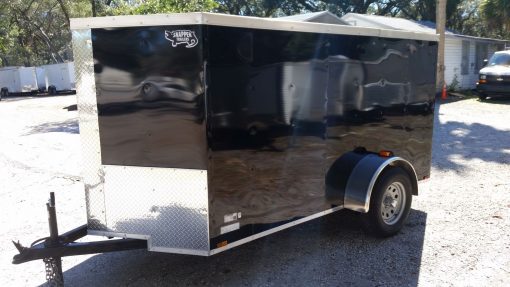 5x10 SA Trailer - Black, Ramp, Side Door