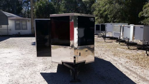 5x10 SA Trailer - Black, Ramp, Side Door