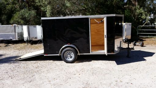 5x10 SA Trailer - Black, Ramp, Side Door