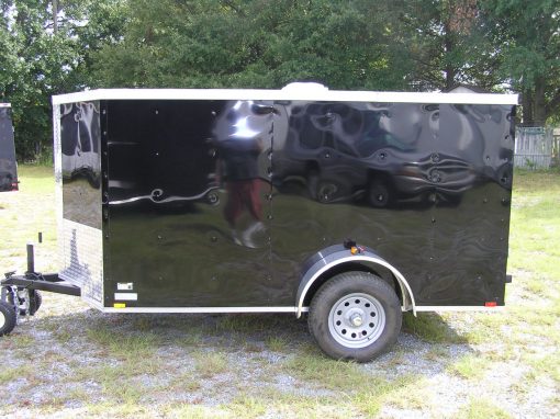 5x10 SA Trailer - Black, Ramp, Side Door, Roof Vent