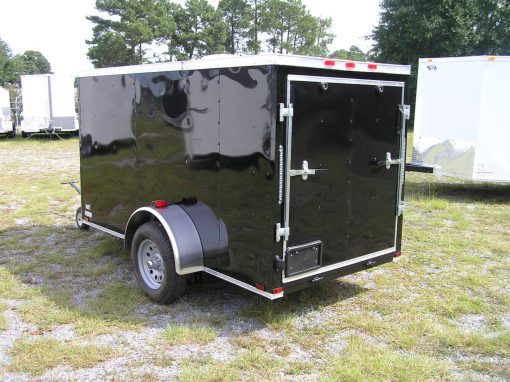 5x10 SA Trailer - Black, Ramp, Side Door, Roof Vent