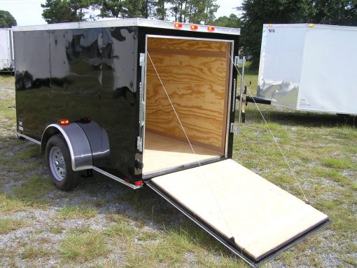 5x10 SA Trailer - Black, Ramp, Side Door, Roof Vent