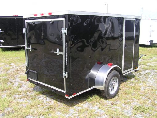 5x10 SA Trailer - Black, Ramp, Side Door, Roof Vent