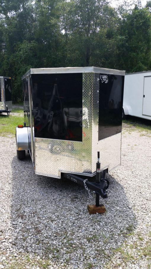 5x10 SA Trailer - Black, Ramp, Side Door, Side Vents