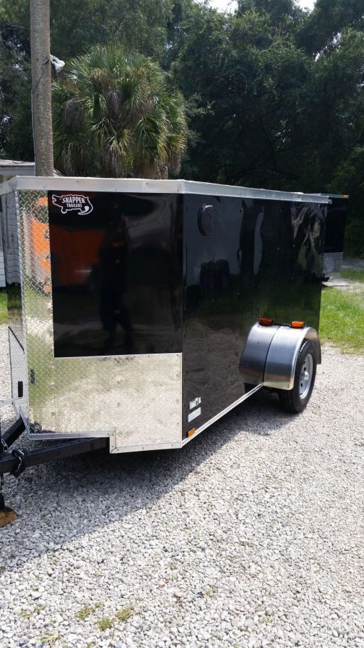 5x10 SA Trailer - Black, Ramp, Side Door, Side Vents